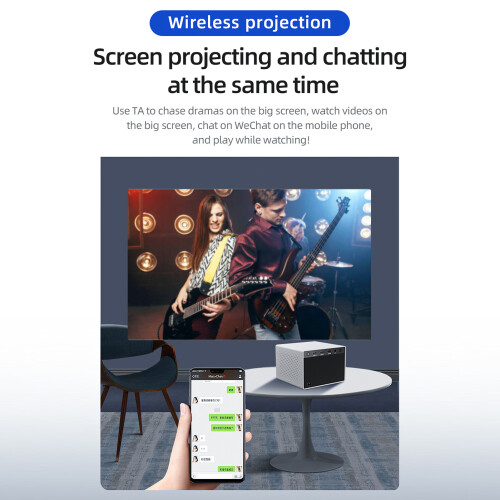 Mini Projector Wireless 170in Mirroring Keystone Correction Speaker 2