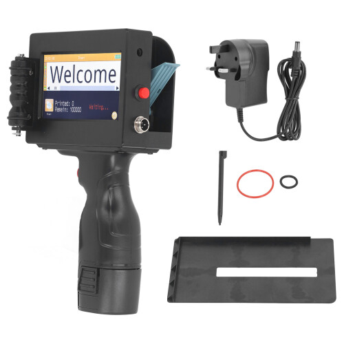 (UK Plug) Handheld-Tintenstrahldrucker 4,3" Touchscreen 12,7mm