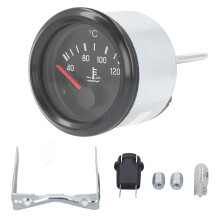 (24V(310‑040‑002)) Wassertemperaturmesser 40-120 52mm Aluminium LED 12V