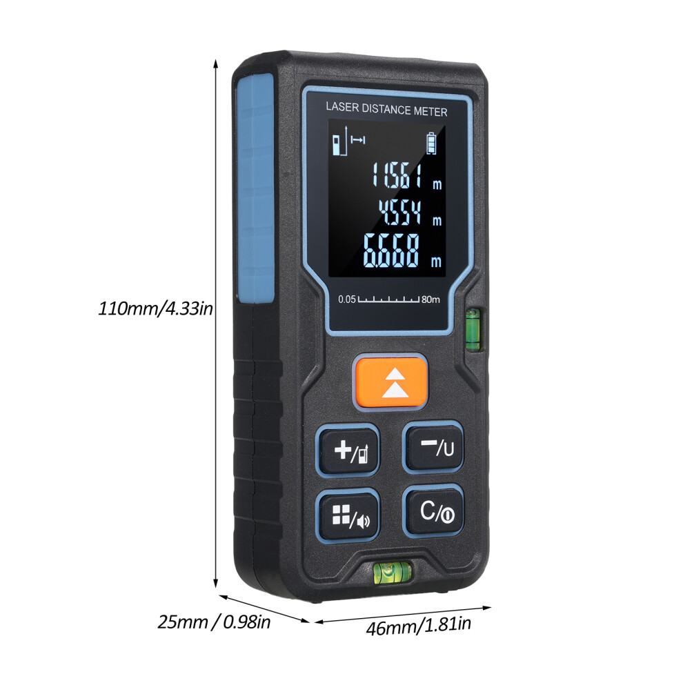 Laser Measure 80M 2 Levels Backlit Lcd Pythagorean Mode 323163302430