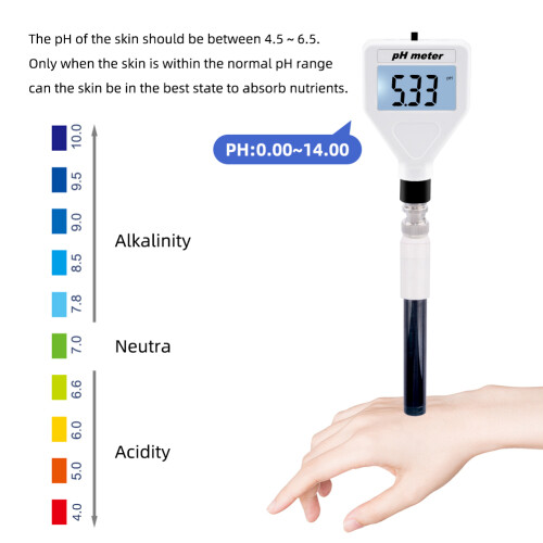 PH-98218 Skin PH Meter LCD Digital Acidity Meter 0.00~14.00 Waterproof 2