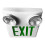 Exit Emergency Light Combo Green Sign Dual Head LED 85-265V 4