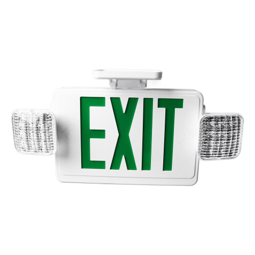 LED Emergency Exit Sign 2x3W Adjustable Green AC85-265V 2