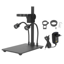(EU Plug) Mikroskopständer Aluminiumbasis AC 100-240V Dual-Licht 35-50mm EU