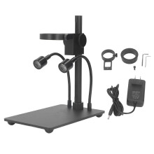 (US Plug) Mikroskopständer Aluminiumbasis AC 100-240V Dual-Licht 35-50mm EU