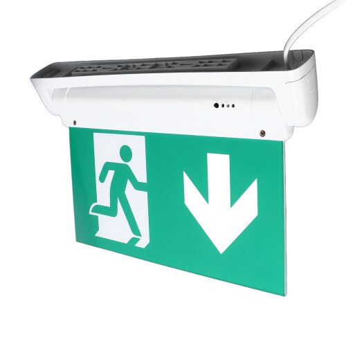 Exit Sign LED Battery Powered Emergency Safety Acrylic ABS Green 1