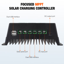 100A MPPT Solarladeregler 12/24/36/48V LCD Dual-USB