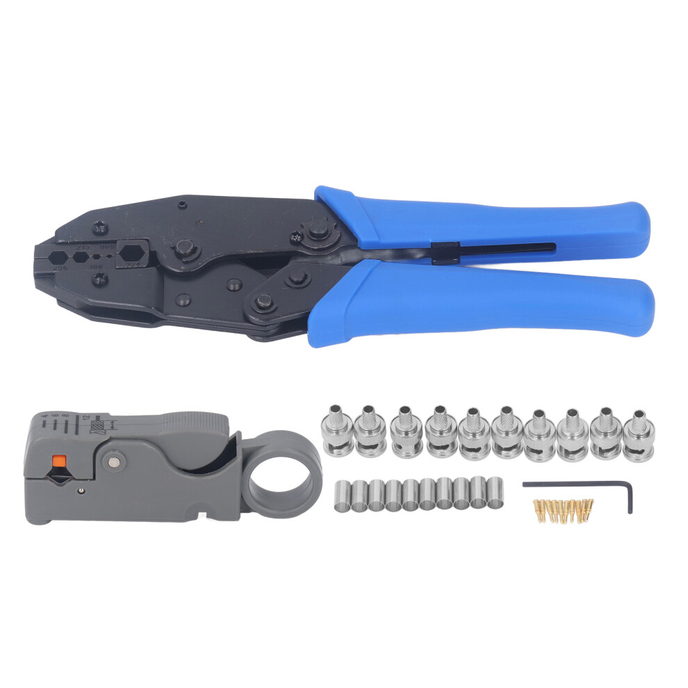 Coaxial Cable Tool Set Ratchet Stripper Crimper Rg58 Rg59 Rg62 Black 323163305547