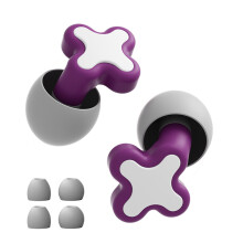 (Purple) Weiche Silikon-Ohrstöpsel Lärmschutz für Schlaf Schwarz