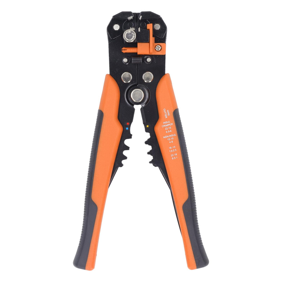 (Orange) Automatic Wire Stripper 5 In 1 Cutter Crimper Orange 323163305608