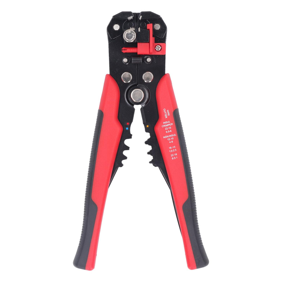 (Red) Automatic Wire Stripper 5 In 1 Cutter Crimper Orange 323163305639