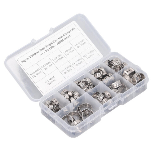 70tlg. Edelstahl Schlauchschellen-Set 9 Größen