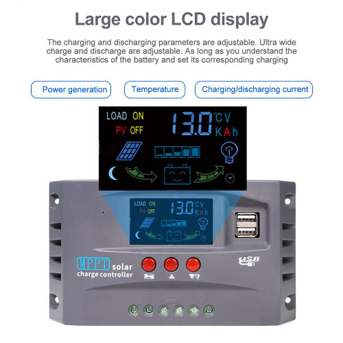 Solarladeregler 12V/24V Auto-ID LCD Dual-USB 1