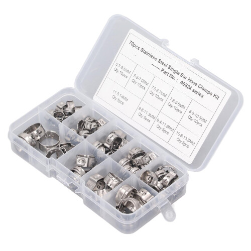 70tlg. Edelstahl Schlauchschellen-Set 9 Größen 1
