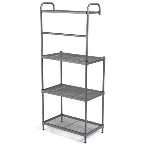 Kitchen shelf 4 shelves adjustable microwave holder household shelf standing shelf 2