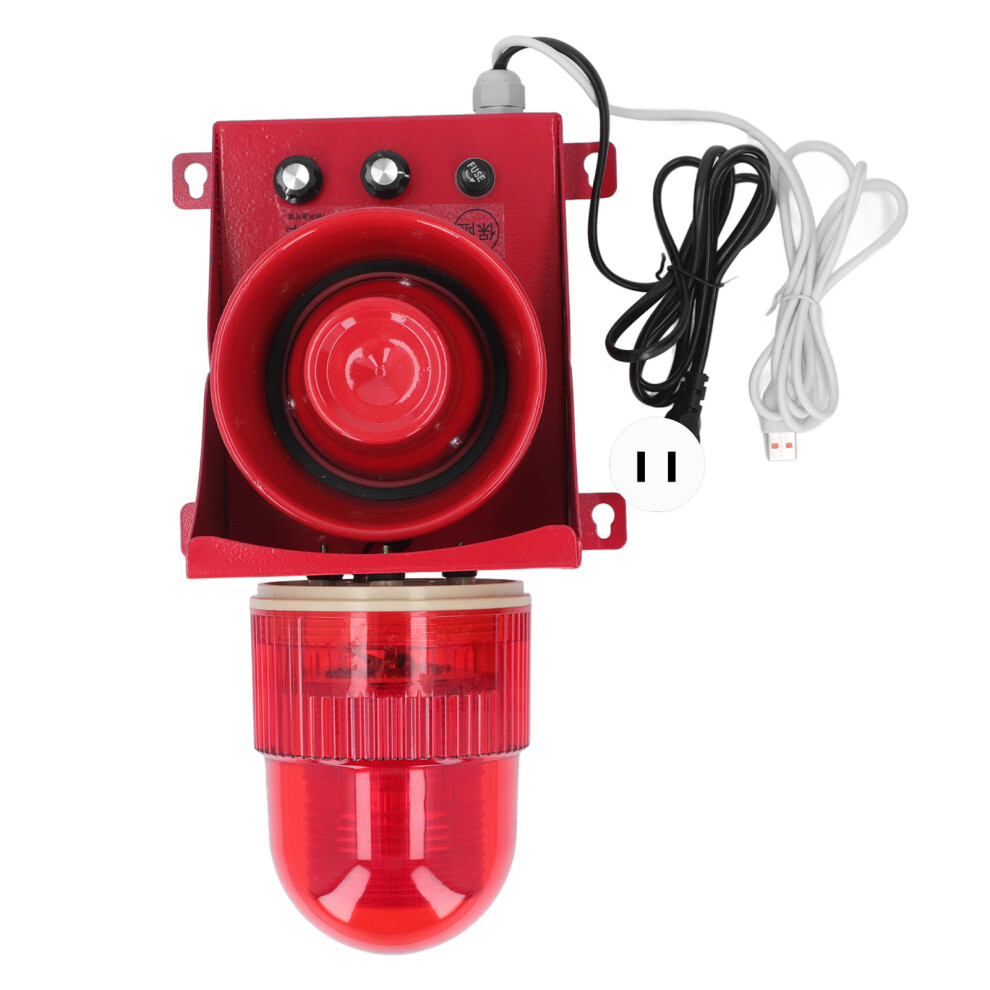 (Us Plug 110V) Industrial Siren Alarm 130Db 40W Led Strobe Ip65 Waterproof Dc24v 323163307923