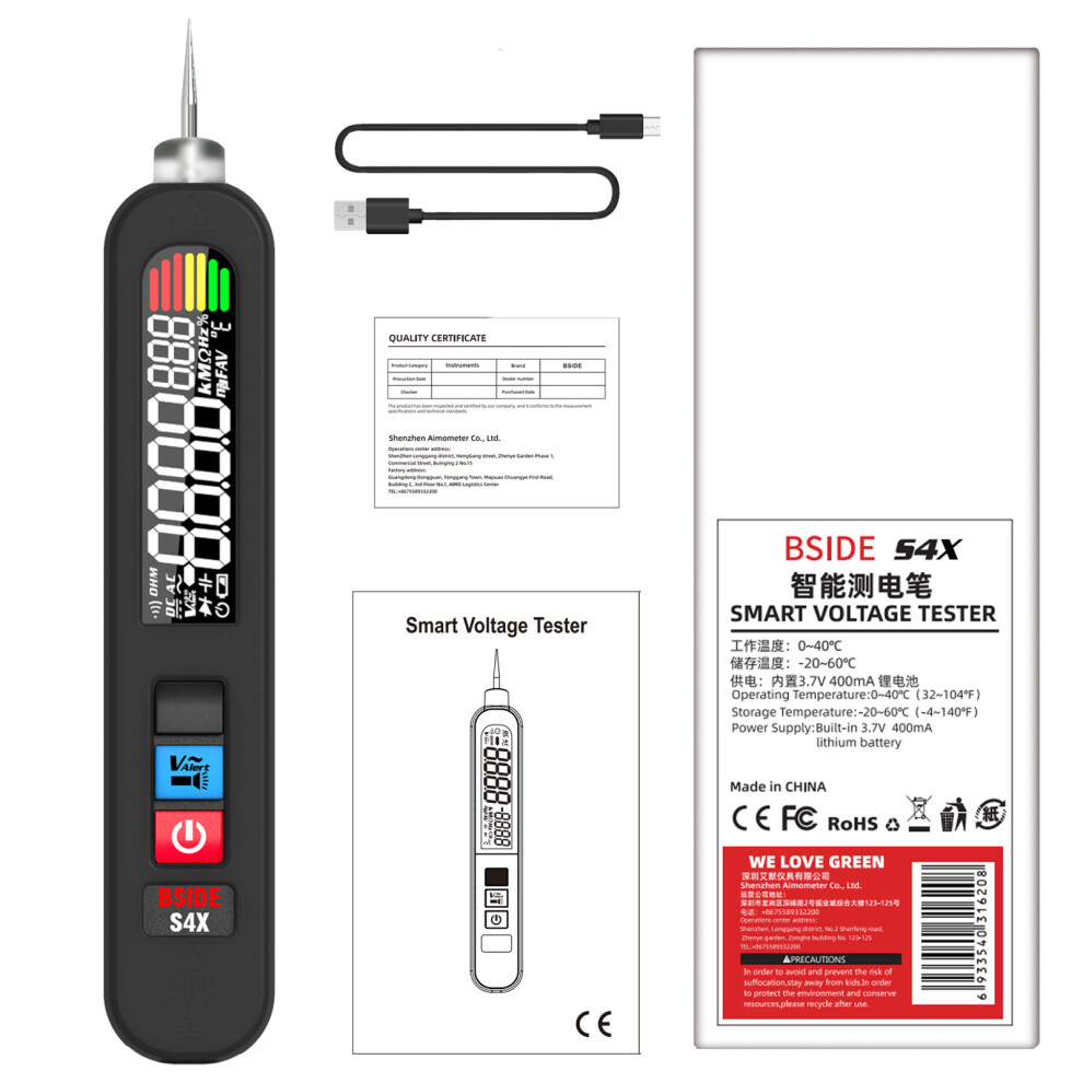 Bside S4x Digital Voltage Tester Ncv Live Wire Continuity Test Pen 323163308258