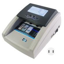 (US Plug 110‑240V) Banknote Detector LCD Money Counter USD EUR Alarm 110-240V