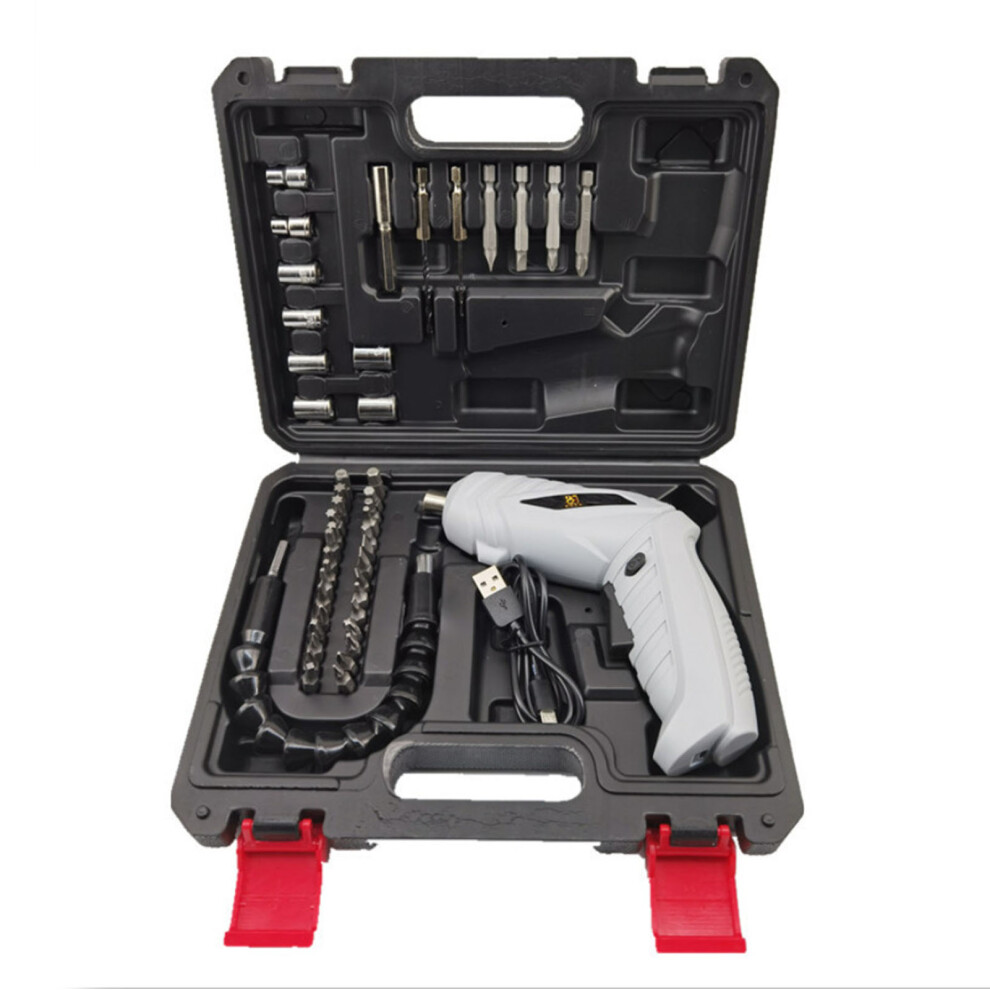 47Pcs Rechargeable Electric Screwdriver Kit With Bits 323163309354