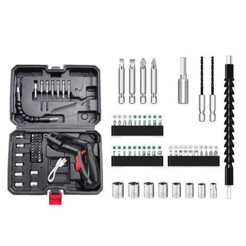 Akku-Schrauber-Set mit Ladeeinheit & Bits für Heimwerker