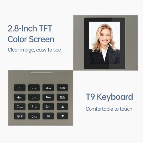 Biometric Attendance Machine 2.8in TFT Dual Camera Fast ID 8 Languages 1