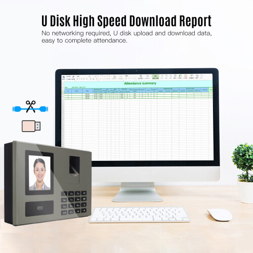 Biometric Attendance Machine 2.8in TFT Dual Camera Fast ID 8 Languages 2