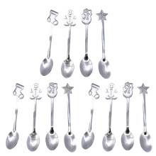 12 Stück Weihnachtsgeschenk-Löffel aus Edelstahl, stilvolles