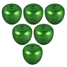 Apple Shaped Christmas Candy Tin Canisters 6-Pcs With Lid Festive Metal Containers For Treats And Gift Giving