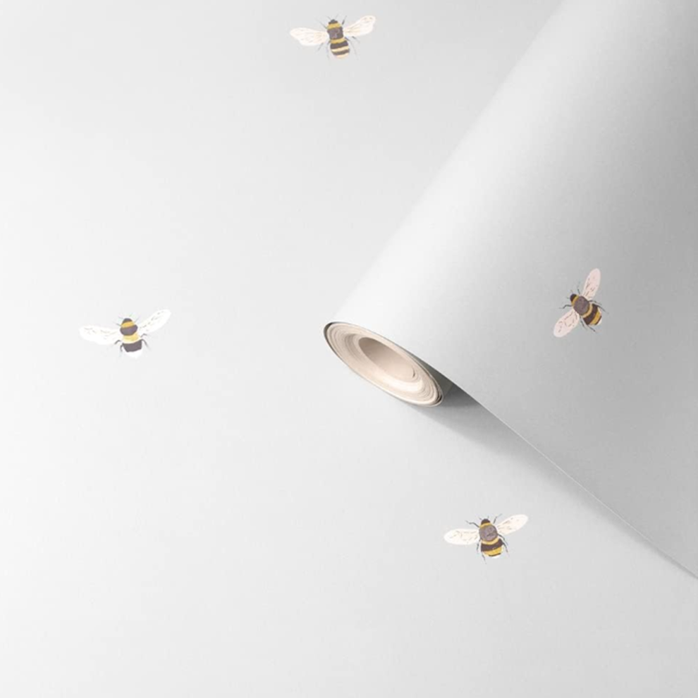 Plain Grey Bee Wallpaper Smooth Finish Heavy Weight Thick Feature Wall Lounge - Image 3