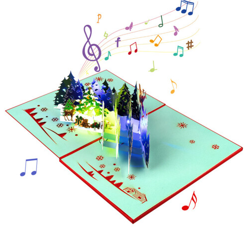 Enchanting Musical Christmas Card With 3D Effect And Lighting