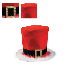 Christmas Top Hat Headwear Cap Thicken Plush Perfect for-Red