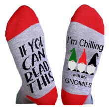 Adult Christmas Funny Cotton Socks If You Can Read This Gnomes