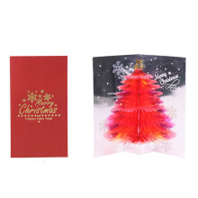 3D for Pop Up Christmas Greeting Cards with Envelope for-Red