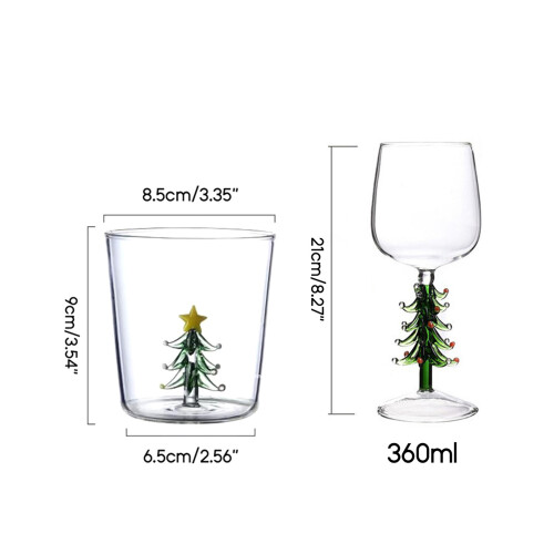 Christmas-Tree Wine Glass Stem Wine-  Christmas tree mug 1