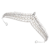 rhinestone imitation pearl crown bridal headdress for wedding banquet