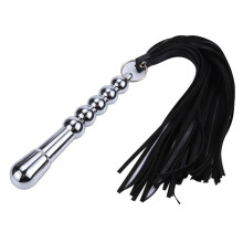 Stainless Steel Anal Plug Multi-Functional BDSM Kit With Metal Chain Leather Whip For Couple Play