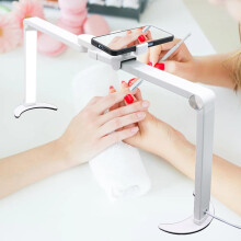 LED Beauty Light Foldable 35W Fill Light 3200K-5600K With Phone Holder For Nail Design And Makeup White