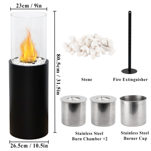Ethanol Fireplace 81 cm Large Fire Bowl Pot 2
