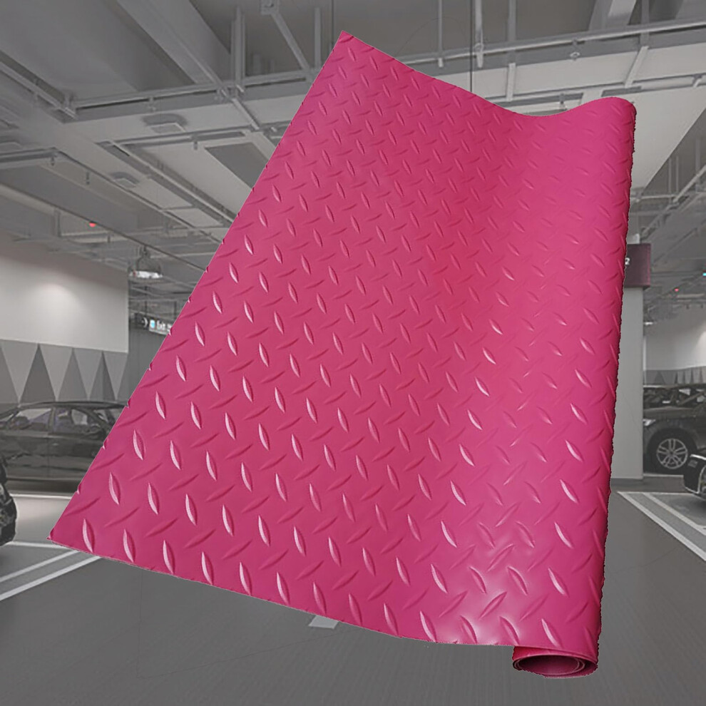 Garage Floor Mat Pvc Rubber Trailer Mat Easy To Clean For Parking Lots Gym Warehouse Basement 0.8X14m Pink 9084446515893