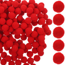 500 Stk 25 Mm Plüschkugeln Elastische DIY Accessoires Für Kinder Rot