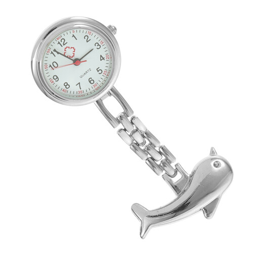 Nurse Pocket Watch Met Dolfijn Broche Steampunk
