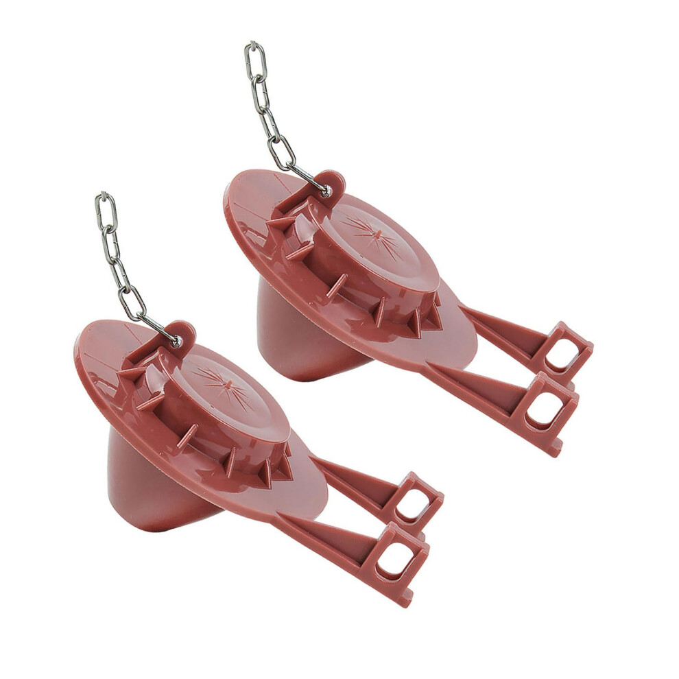 Toilet Flapper 2-Pack Universal Flush Valve, With Stainless Chain, Water-Saving, Fits Most Tanks 9354506420079