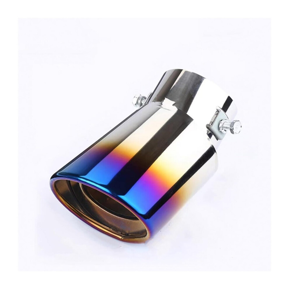 Car Exhaust Muffler Universal End Pipe Tip Curved Auto Exhaust Tip Pipe Trim For Rear Blue 9084446516258