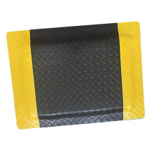 Sponge Industrial Prevent Fatigue Mat 23.6x35.4in 60x80cm Black Yellow Border Anti Fatigue Standing Mat Fatigue Relief