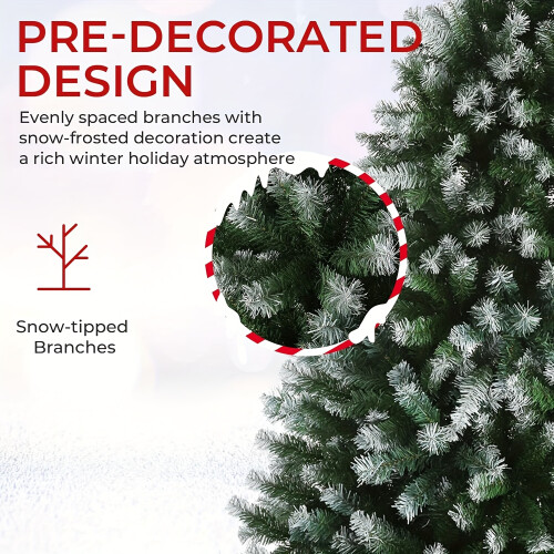 6ft Artificial Christmas Tree with 756 Snow Effect Tips 2