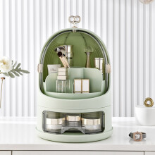 Freestanding Large Rotating Makeup Organizer, Green