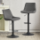 AINPECCA (Grey) 2pcs Velvet Bar Stools Swivel Rest Chair 1