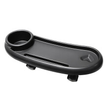 Removable Stroller Snack Tray With Cup Holder, Plastic Food Tray For Prams And Pushchairs, Easy Install, Black