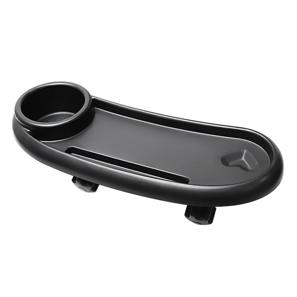 Removable Stroller Snack Tray With Cup Holder, Plastic Food Tray For Prams And Pushchairs, Easy Install, Black