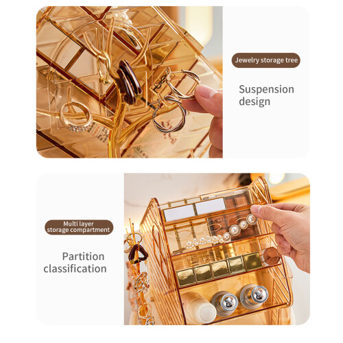 60 Degree Rotating Makeup Organizers Stylish Rotating-Clear 2
